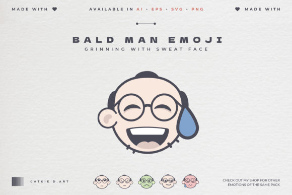 Reviewing the Bald Man Emoji: Grinning with Sweat