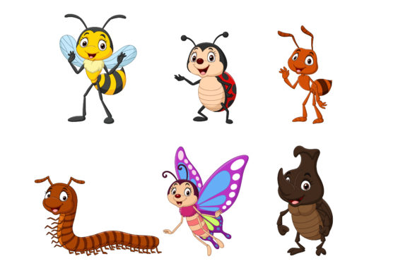 Reviewing the Six Cartoon Insect Character Set